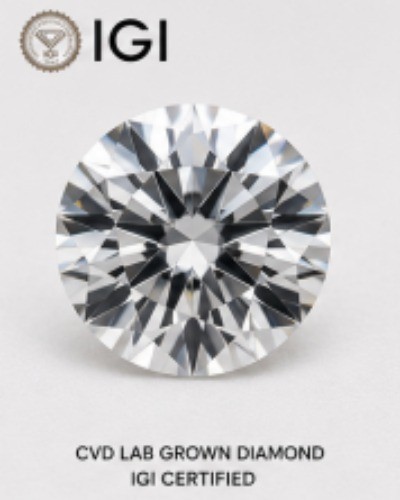 2.15ct Round Lab Grown Diamond D VVS1 IGI Certified | Excellent Cut