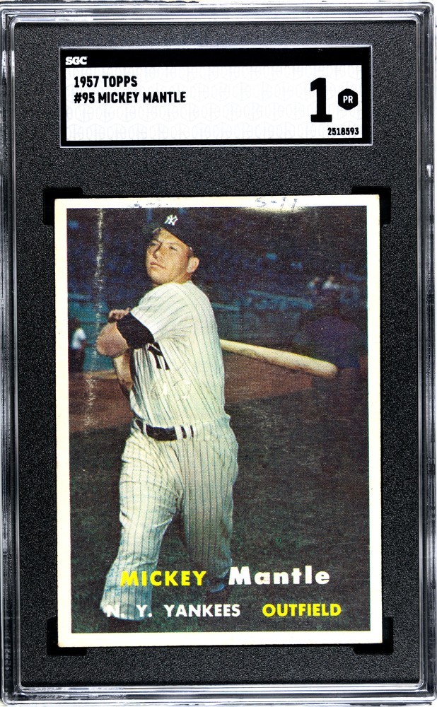 1957 Topps #95 Mickey Mantle SGC 1 - Centered - Presents Well 1957 Topps #95 Mickey Mantle SGC 1 - Centered - Presents Well