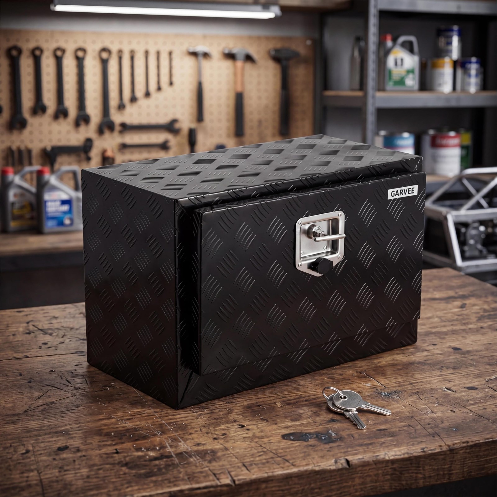 Diamond Side Opening Heavy Duty Aluminum Underbody Tool Box Lockable Waterproof