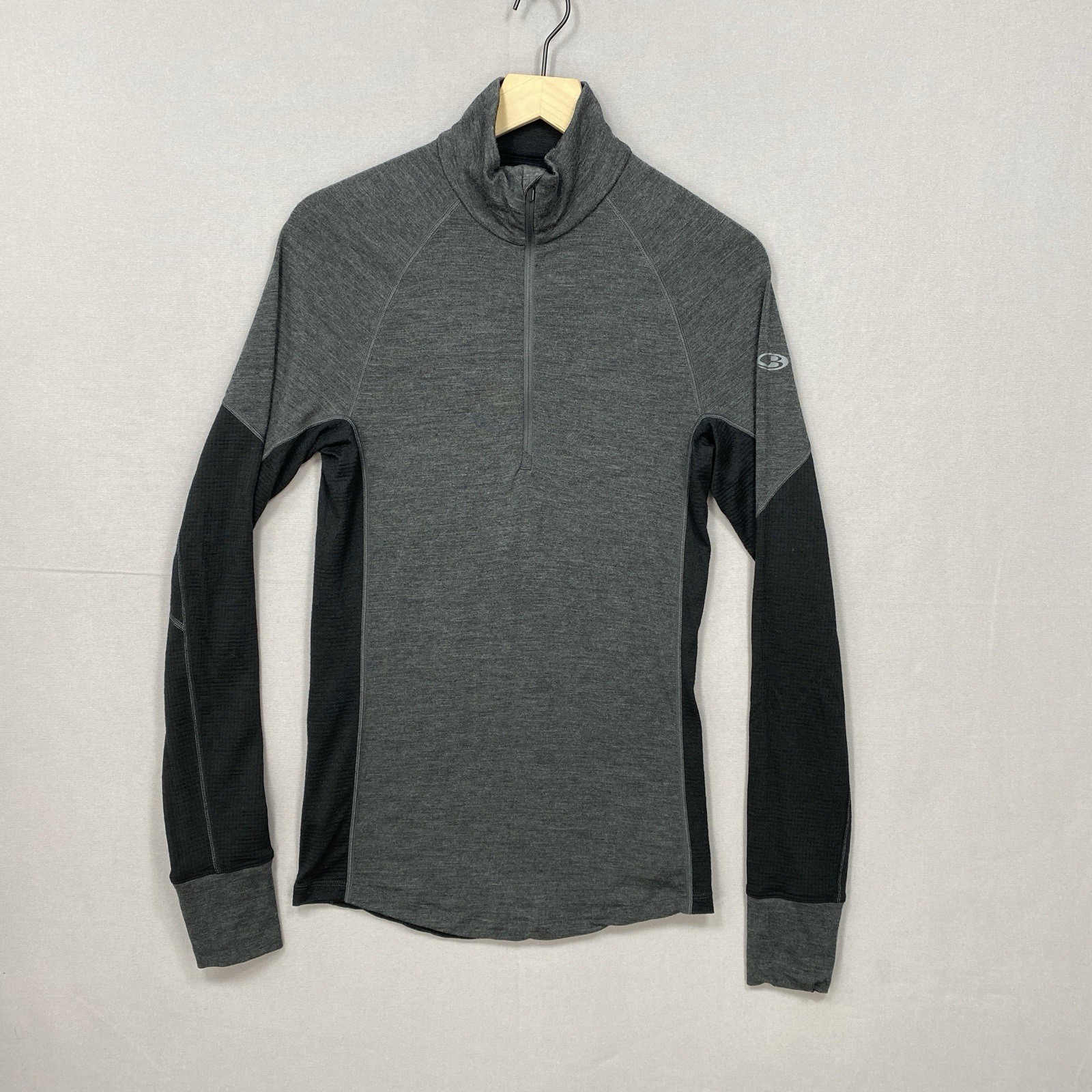 Icebreaker Bodyfit 260 Mens S 1/4 Zip Merino Wool Pullover Gray Base Layer