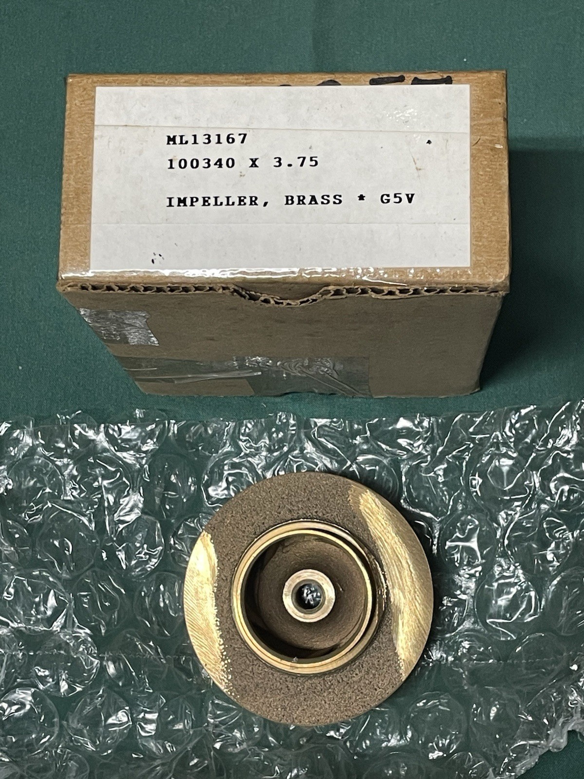 Brass Impeller ML13167, 100340 X 3.75, G5V NEW Pump Impeller