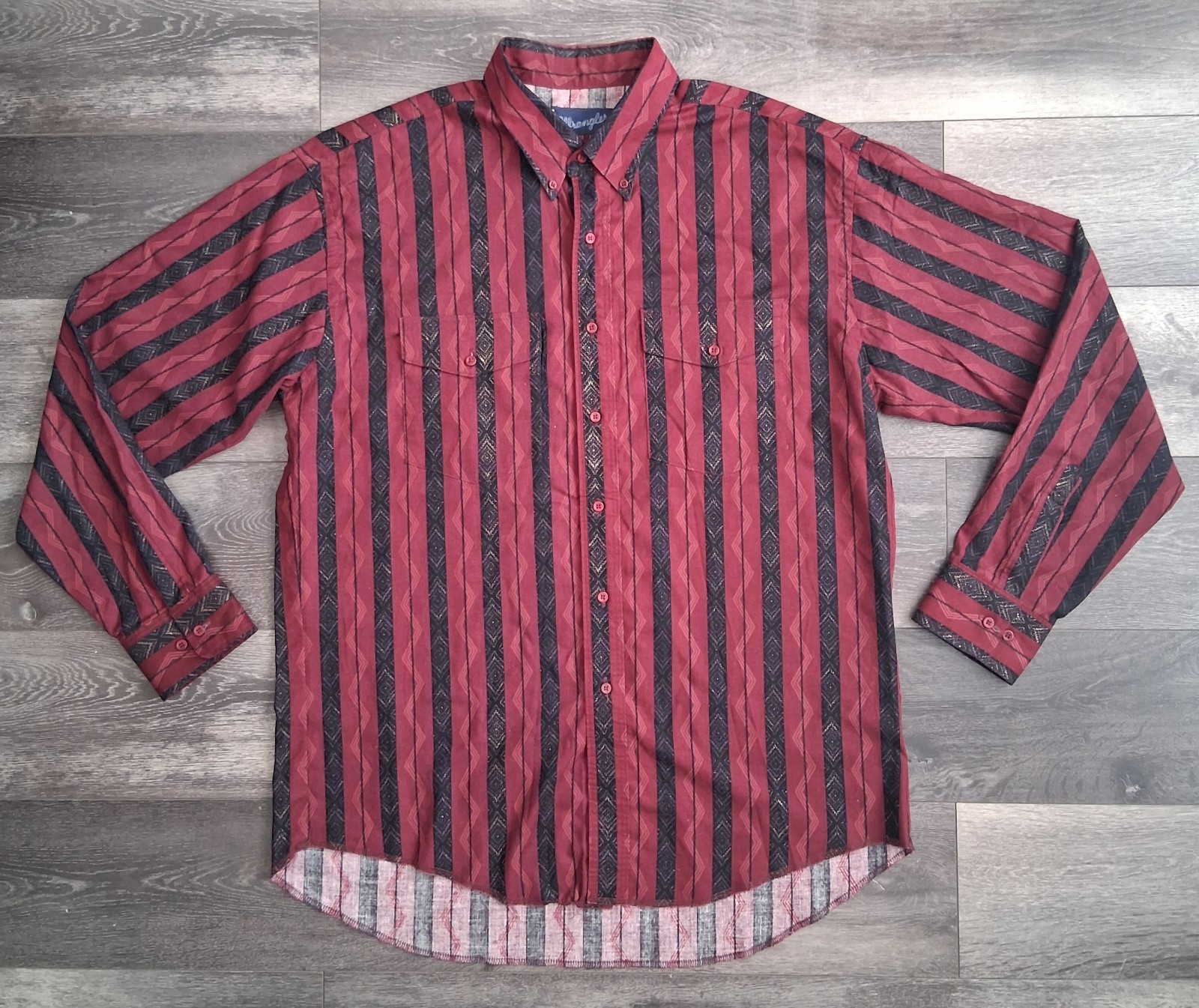 VTG Wrangler Cowboy Cut Aztec Southwest Stripe Cotton Western Shirt 17.5-36 XL VTG Wrangler Cowboy Cut Aztec Southwest Stripe Cotton Western Shirt 17.5-36 XL