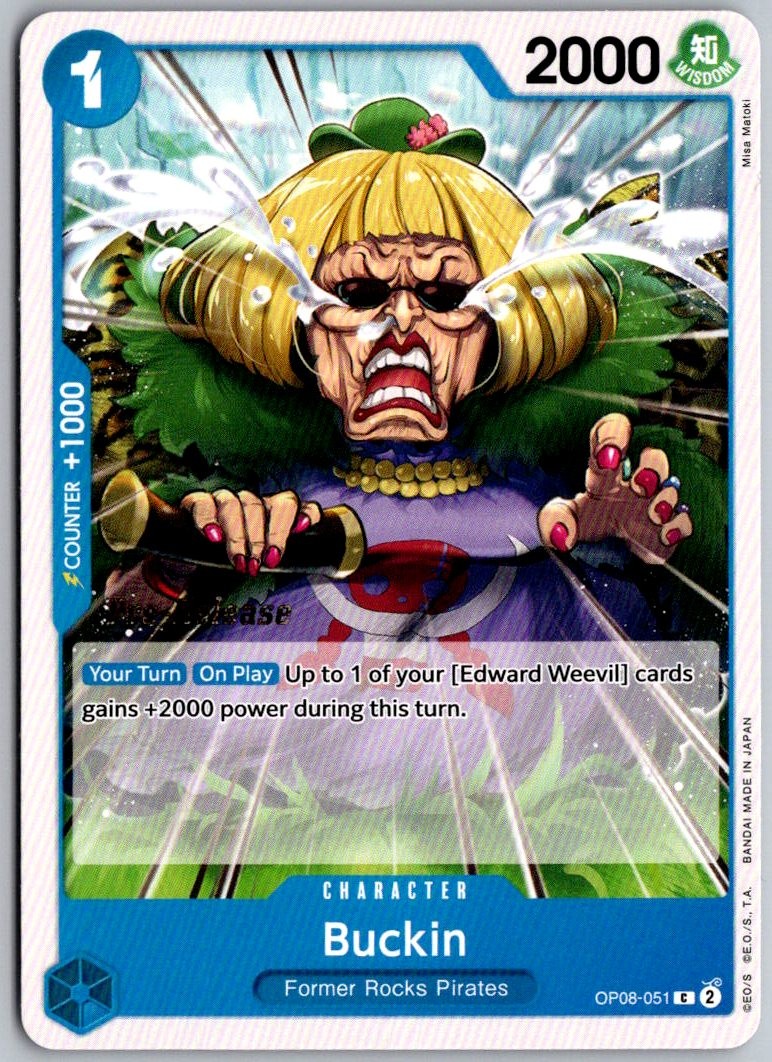 Buckin OP08-051 Two Legends Pre-Release Cards Common One Piece Near Mint Buckin OP08-051 Two Legends Pre-Release Cards Common One Piece Near Mint