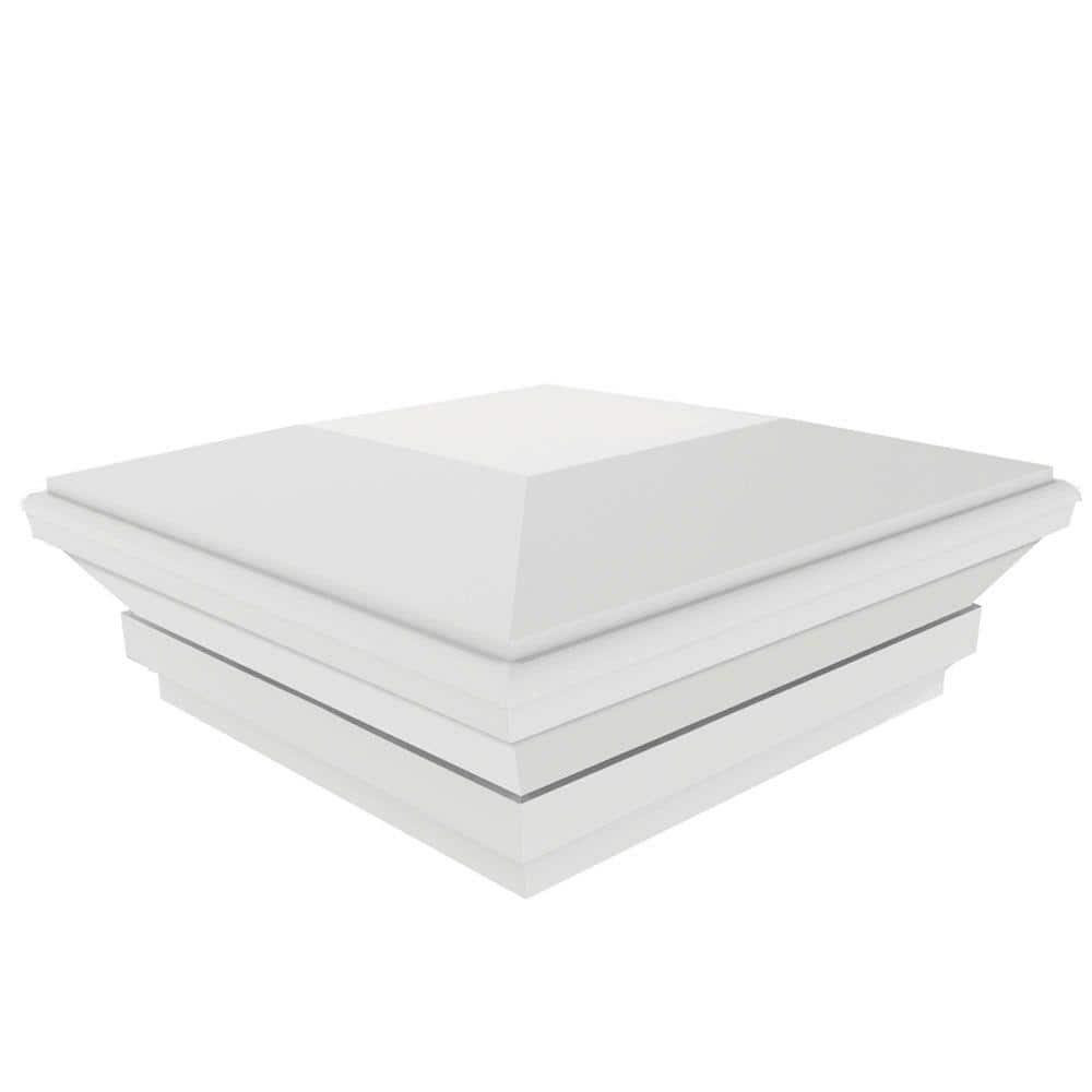 Veranda 4x4 White Vinyl Post Cap Contemporary Durable Low Maintenance Fence Deck