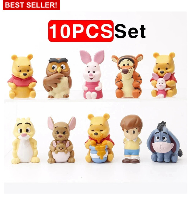 10Pcs Winnie the Pooh & Friends PVC Action Figure Toy Set USA STOCK