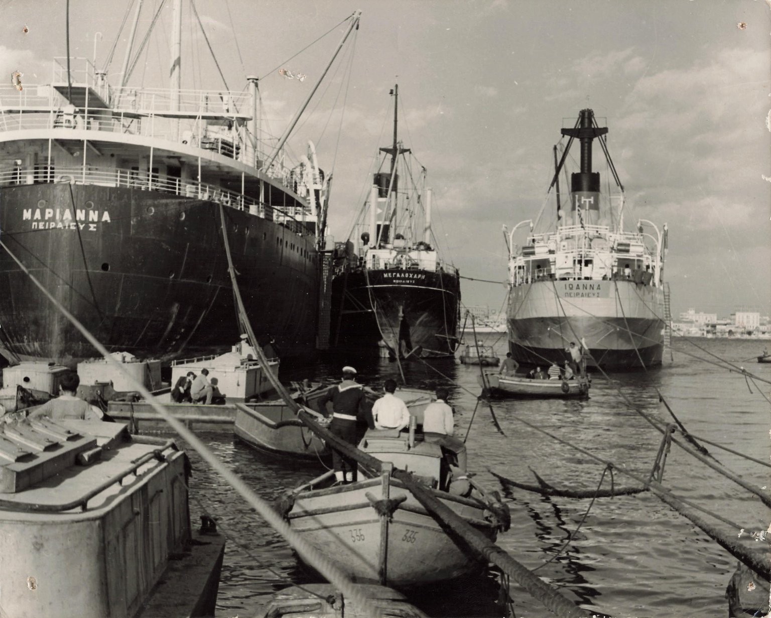 Piraeus Port Ships 8x10 Print 1950s Greece Maritime History