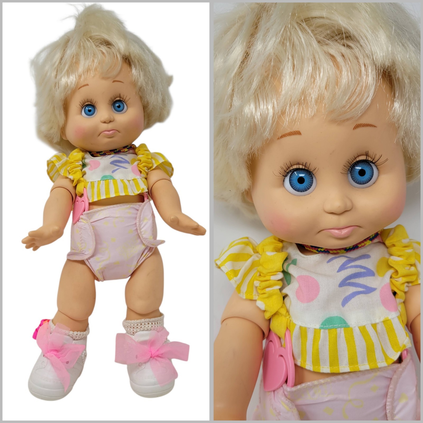 Galoob Baby Face Doll So Sorry Sarah #6 Pouty Face Blue Eyes Vintage Sad Galoob Baby Face Doll So Sorry Sarah #6 Pouty Face Blue Eyes Vintage Sad