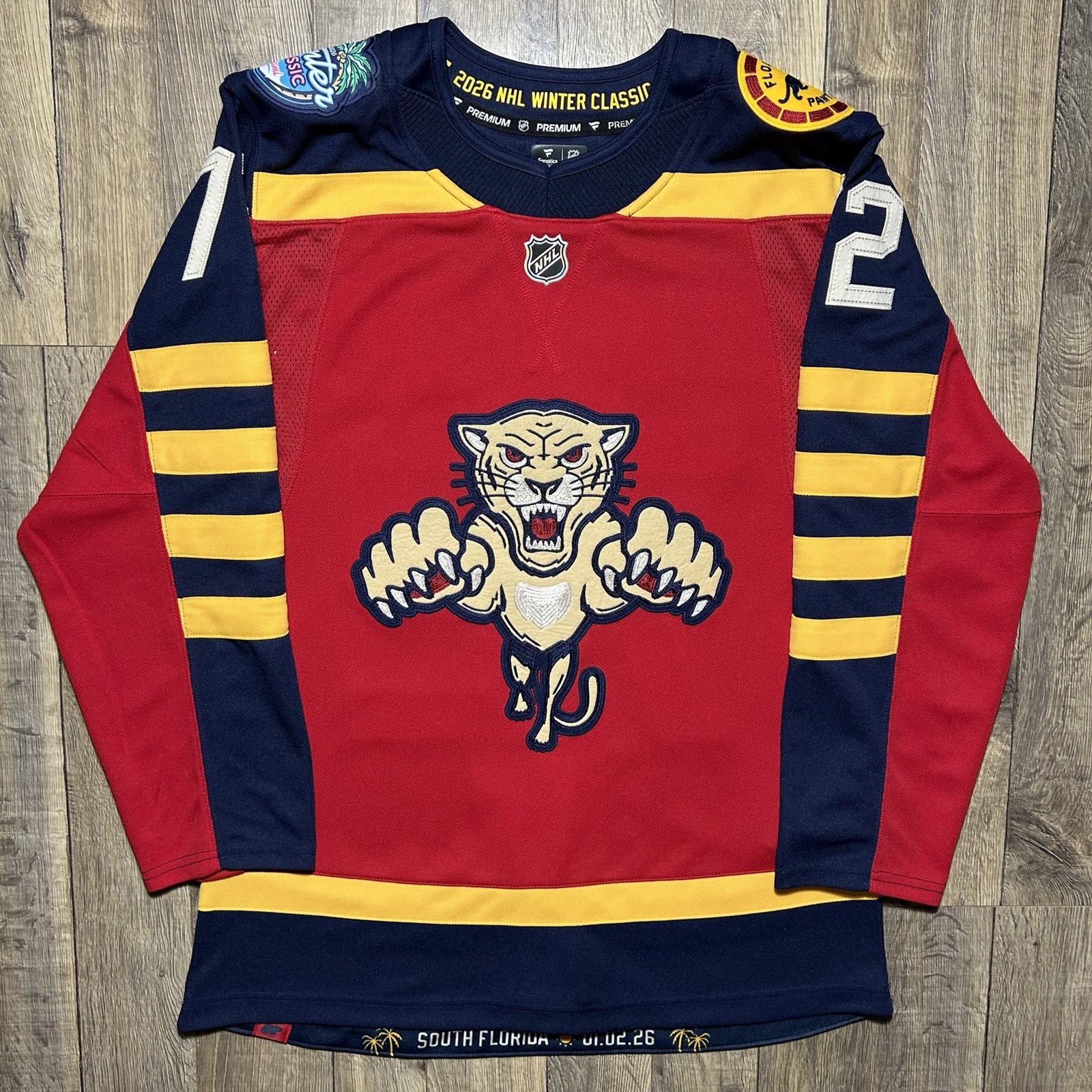 New Florida Panthers Sergei Bobrovsky Fanatics Premium Winter Classic Jersey 44