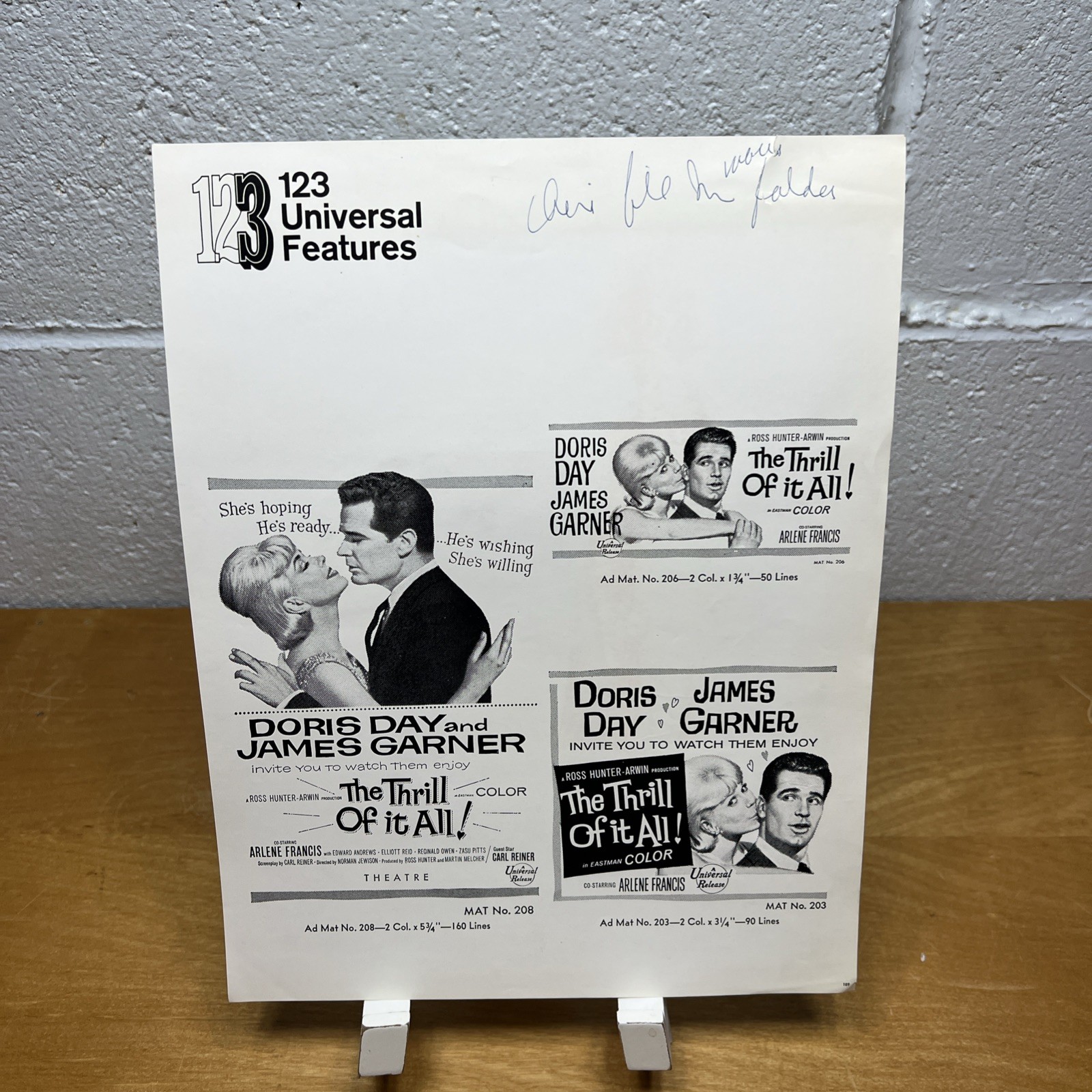 1963 The Thrill of It All Press Kit Doris Day James Garner Overlay Photo 1963 The Thrill of It All Press Kit Doris Day James Garner Overlay Photo
