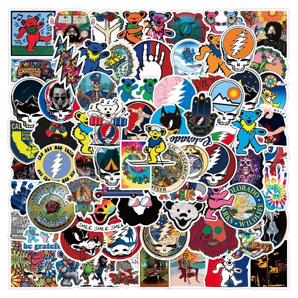 100 Different Grateful Dead Stickers, 60th Anniversary of the Grateful Dead 2025