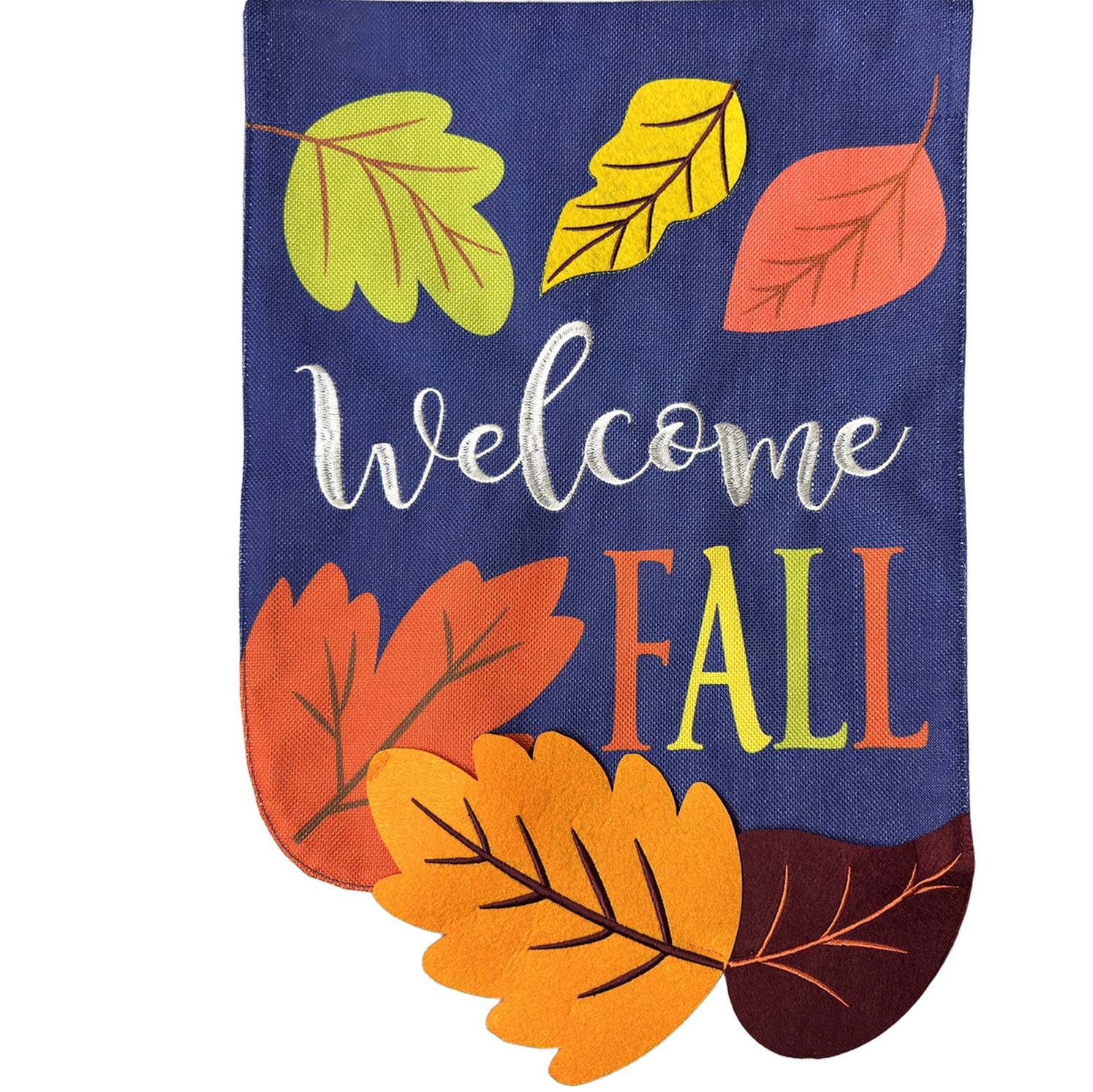 Briarwood Lane Welcome Fall Leaves Burlap House Flag 28x40