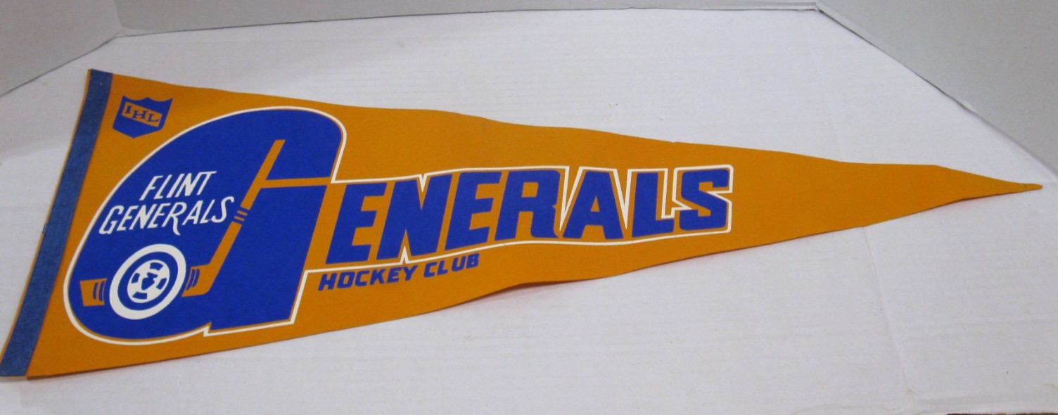 RARE Flint Generals Hockey Club Vintage Pennant IHL