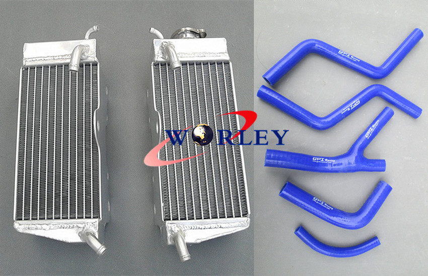 Aluminum Radiator&Blue Hose For 1985 1986 1987 Honda CR250R CR 250R CR250 R