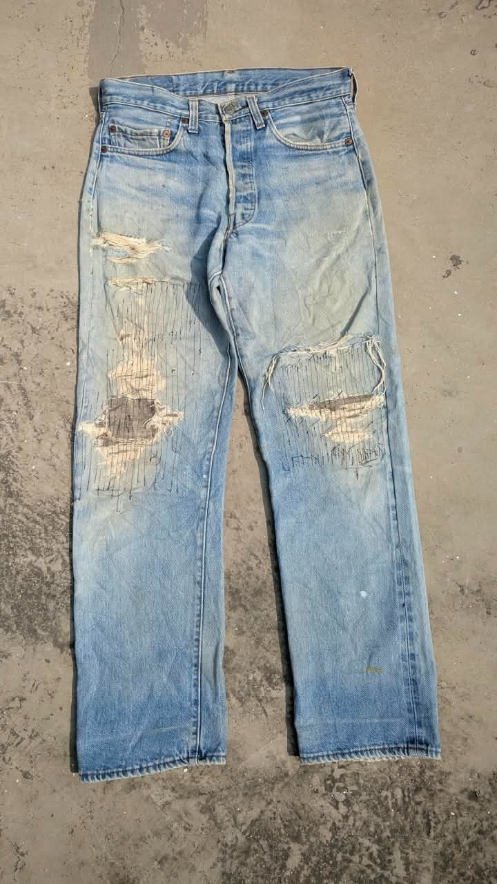 Vintage 70s 80s Levis 501 Redline Selvedge Jeans Mens USA Distressed Fade Vintage 70s 80s Levis 501 Redline Selvedge Jeans Mens USA Distressed Fade