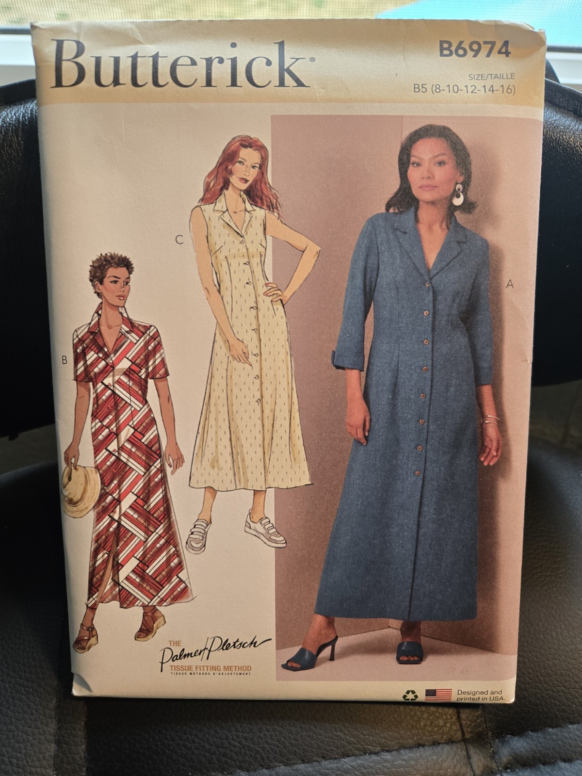 Butterick 6974 Shirt Dress w/ Front & Back Darts Misses\' 8-16 Pattern Uncut