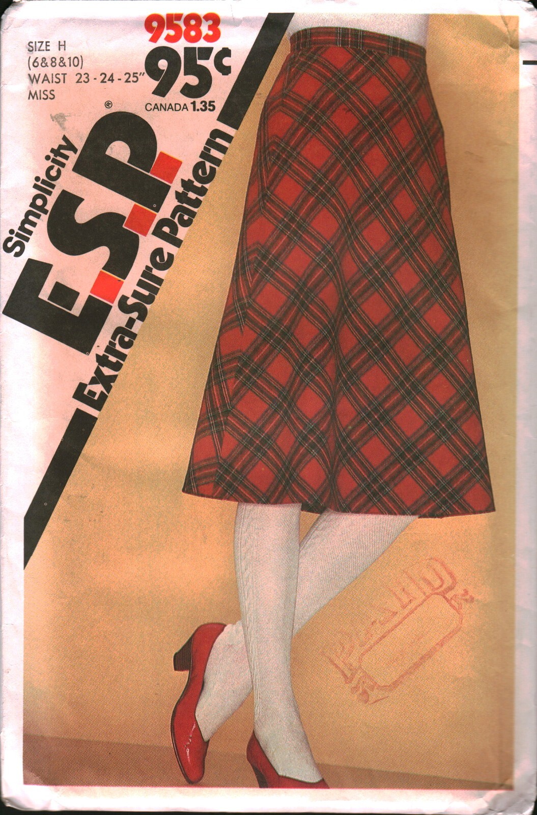 9583 Vintage Simplicity Sewing Pattern Misses UNCUT Bias Skirt Extra Sure ESP