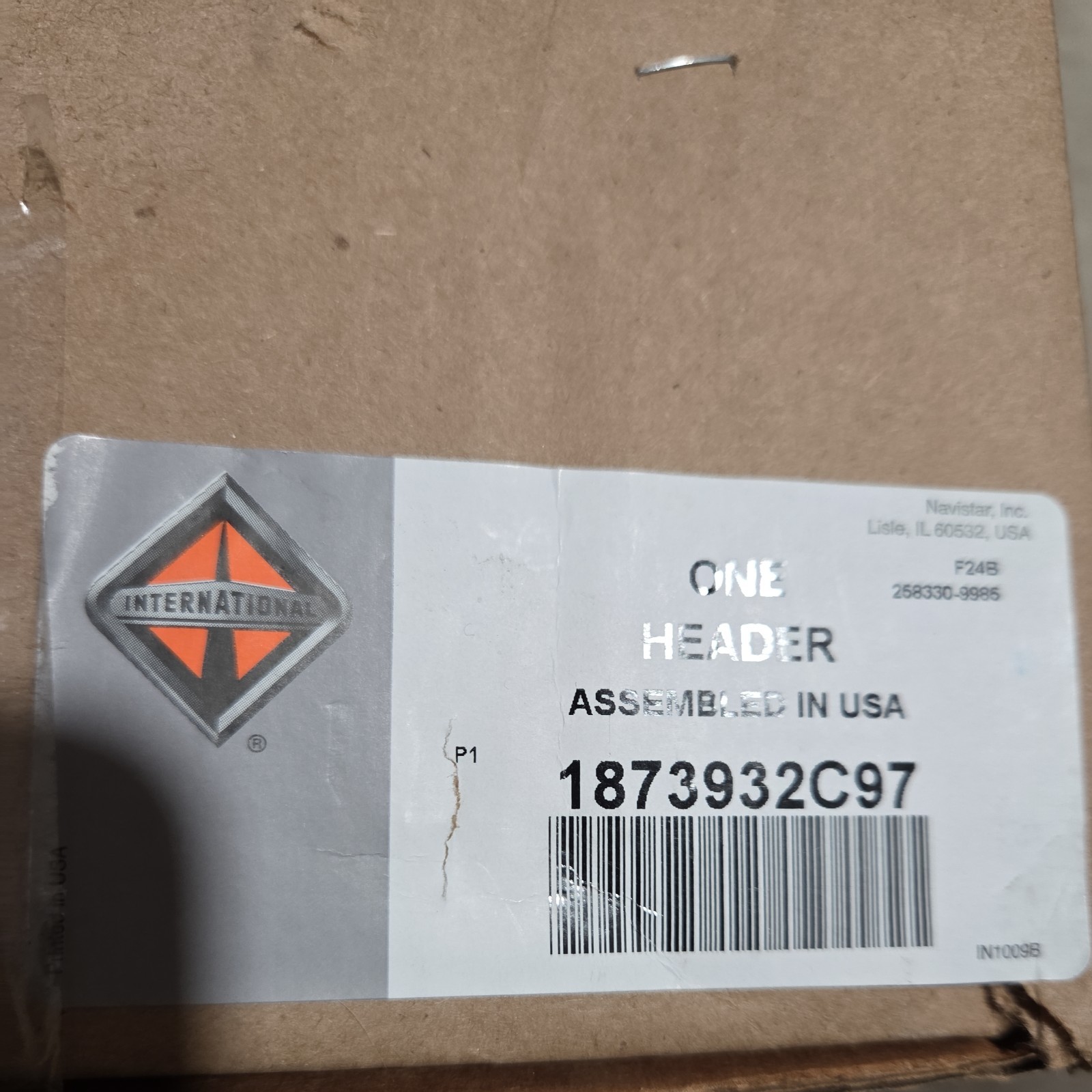 NAVISTAR HEADER, ASSY FUEL FILTER W HEA 1873932C97 NAVISTAR HEADER, ASSY FUEL FILTER W HEA 1873932C97
