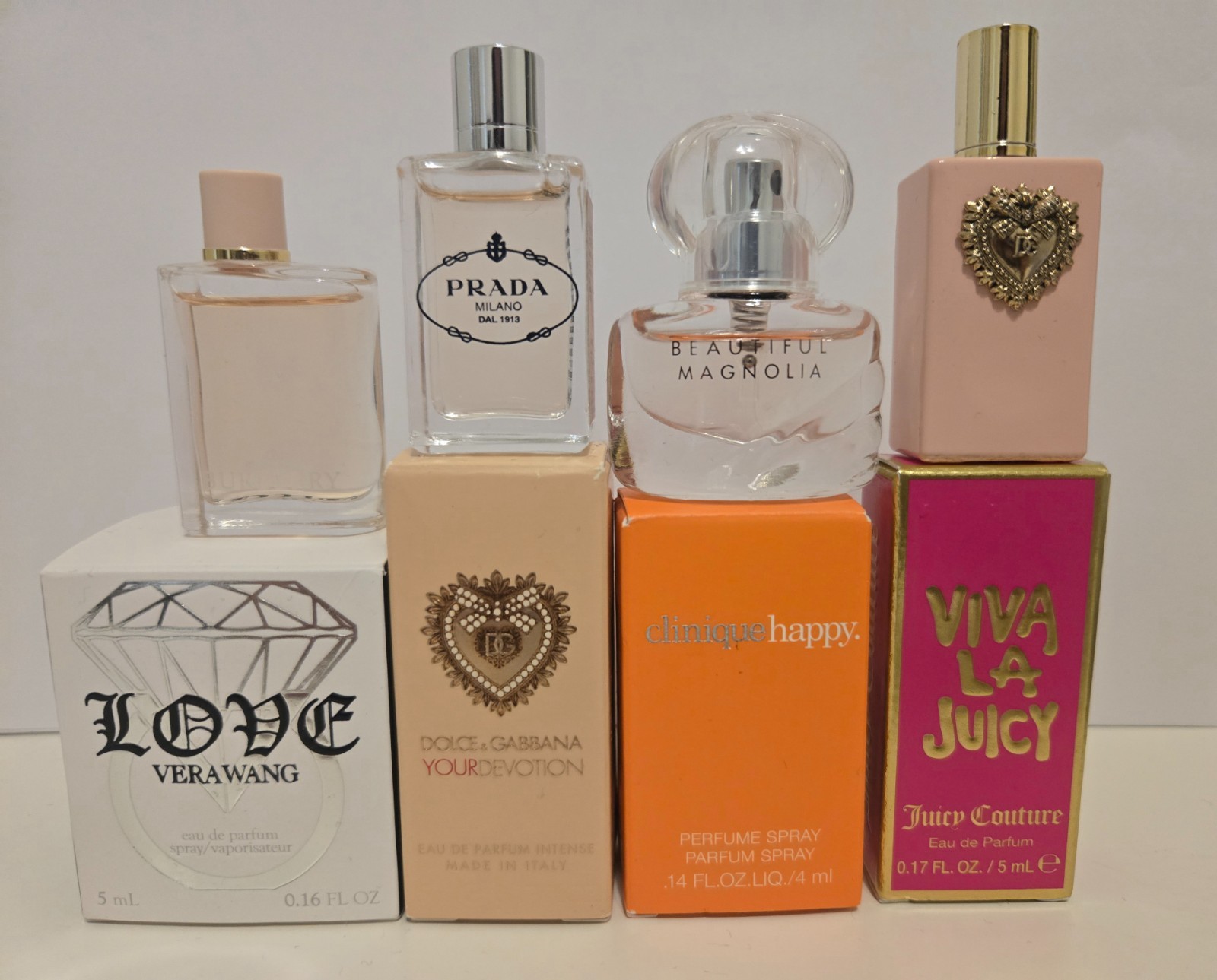 Lot of 8 Mini Perfumes - Prada, Burberry, Dolce & Gabbanna, etc Lot of 8 Mini Perfumes - Prada, Burberry, Dolce & Gabbanna, etc