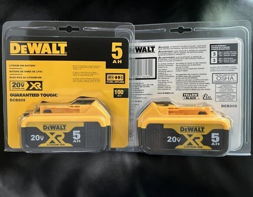 2 Pack DCB205 20V Max XR 5.0Ah Lithium-Ion Battery New DCB205-2 Sealed Battery 2 Pack DCB205 20V Max XR 5.0Ah Lithium-Ion Battery New DCB205-2 Sealed Battery