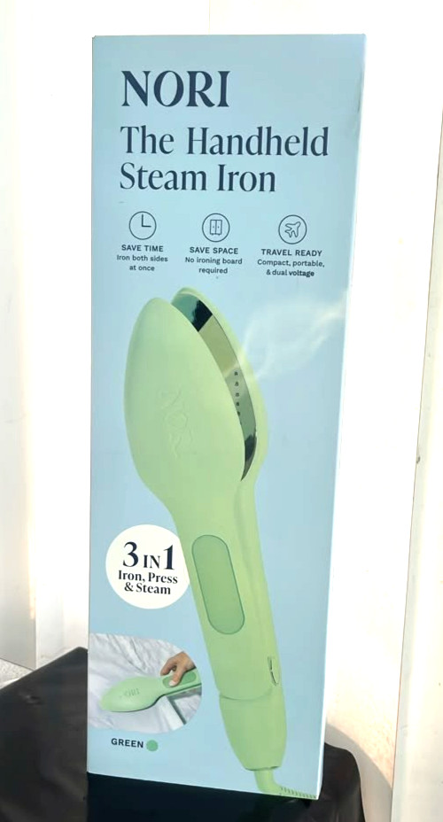 Nori The Handheld Steam Iron 3 in 1 Iron, Press & Steam Green - NEW IN BOX