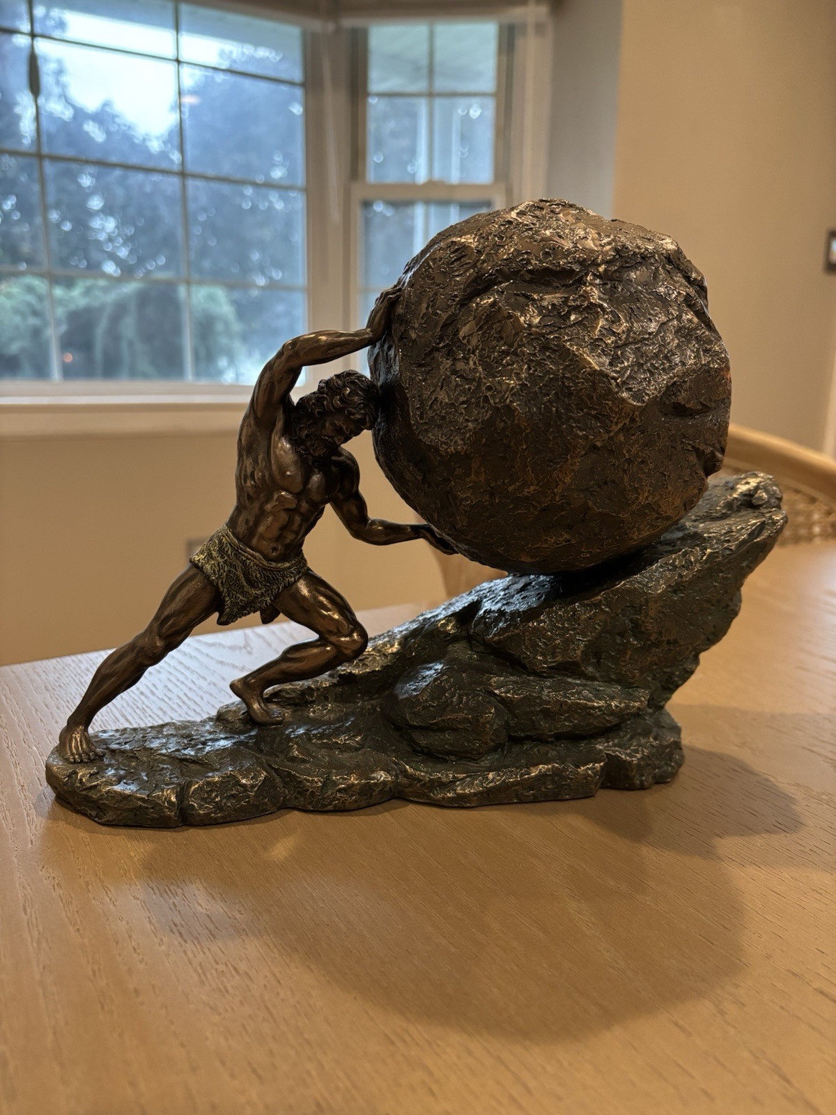 Veronese Design Sisyphus Statue Pushing Eternal Boulder Greek Mythology Bronze Veronese Design Sisyphus Statue Pushing Eternal Boulder Greek Mythology Bronze