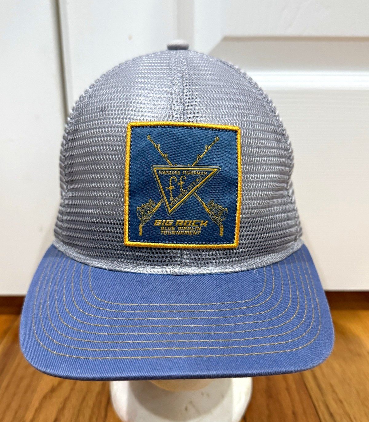 Big Rock Blue Marlin Tournament Mesh Back Trucker Hat Gray Blue Adjustable OS Big Rock Blue Marlin Tournament Mesh Back Trucker Hat Gray Blue Adjustable OS