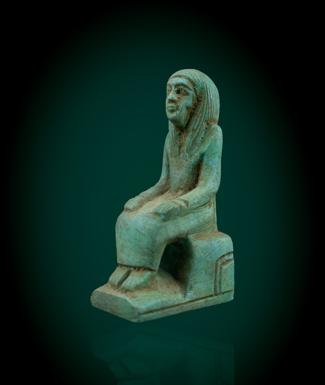 Rare Authentic Ancient Egyptian Seated Noble Woman Stone Statue Figure BC
