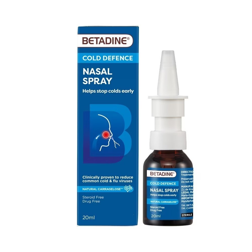 1-6x BETADINE Adult Cold Defence Nasal Spray 20ml Helps Stop Colds Early