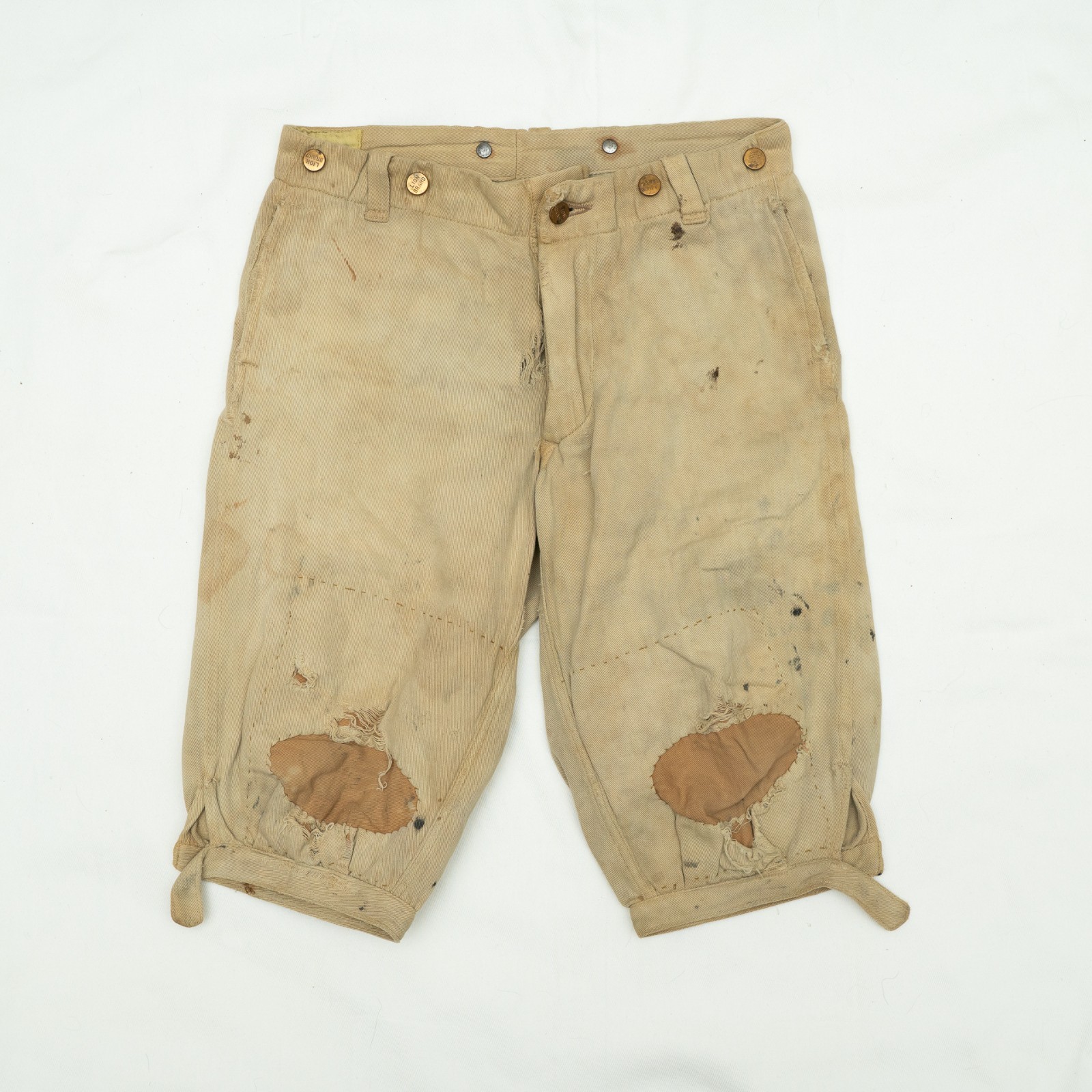 Vtg Antique 1800s early 1900s Lion Brand Youth Trousers Moleskin Repairs Denim