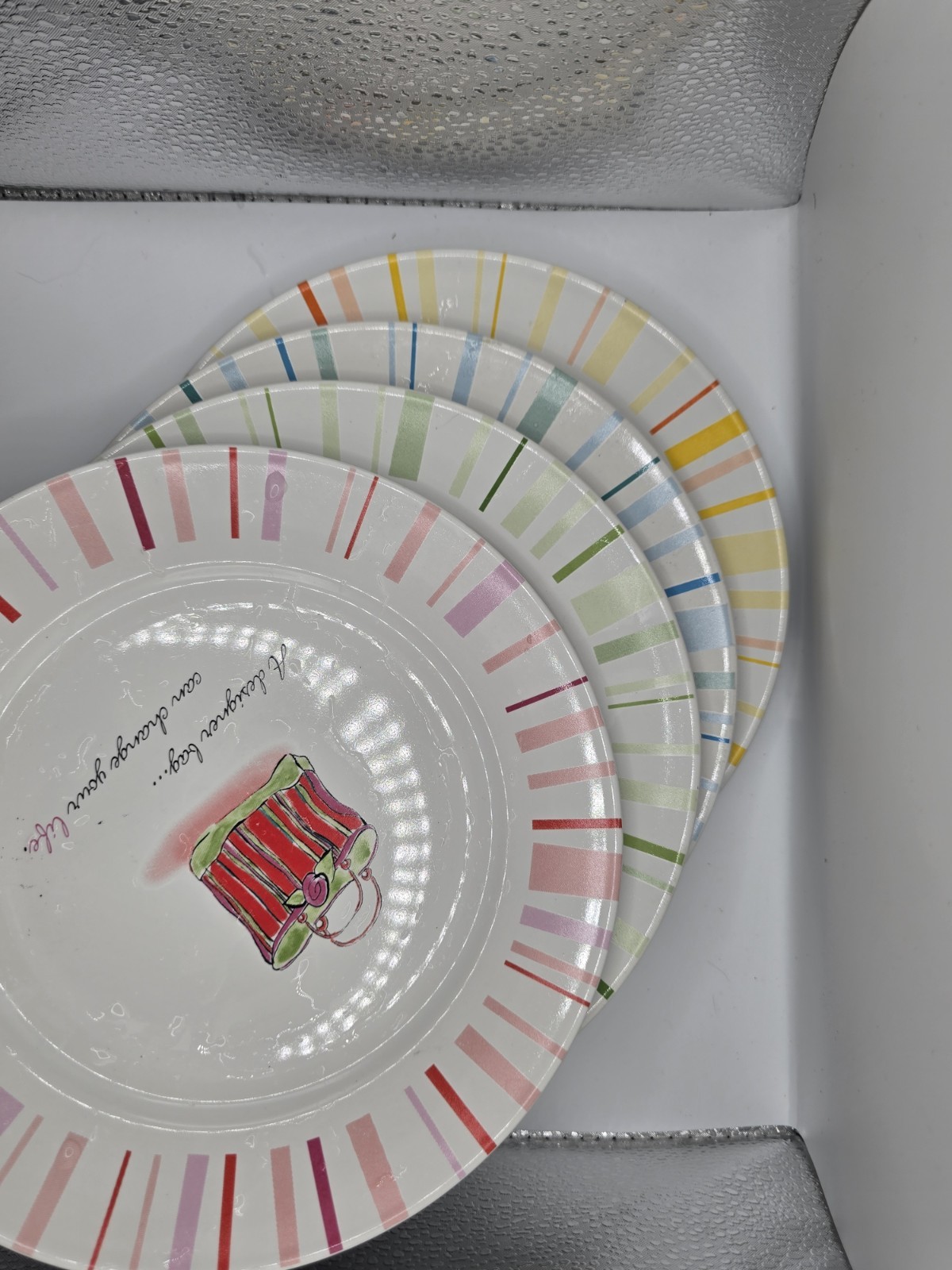 Rosanna Accessories Make The Woman Dessert plate set of 4, 8 1/8\ Rosanna Accessories Make The Woman Dessert plate set of 4, 8 1/8\