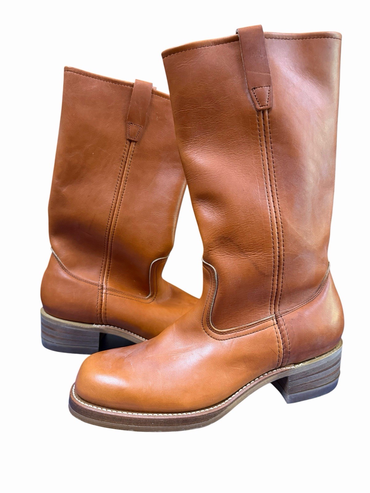 NOS Vintage Mason Pecos Boots Mens 9.5B Brown Leather Wellington Work Cowboy A35 NOS Vintage Mason Pecos Boots Mens 9.5B Brown Leather Wellington Work Cowboy A35