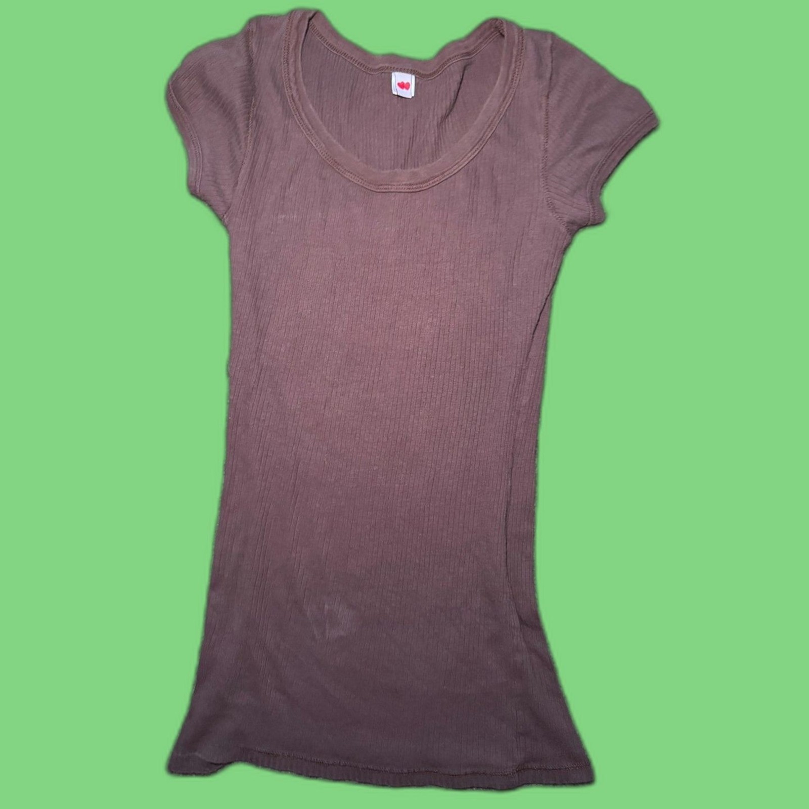 Size Medium Y2K Style Brown Ribbed Shirt Size Medium Y2K Style Brown Ribbed Shirt