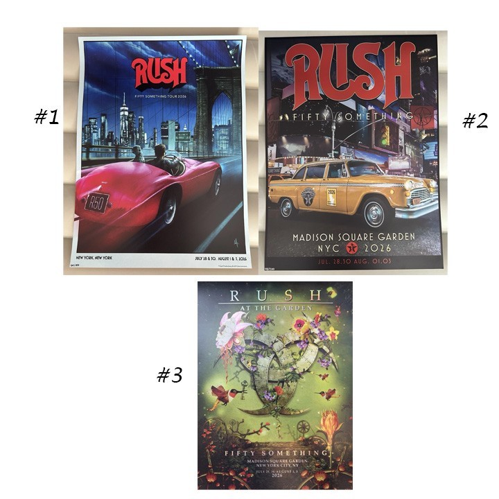 Rush Fifty Something Tour 2026 New York July 28 30 Aug 1 3 Concert Poster