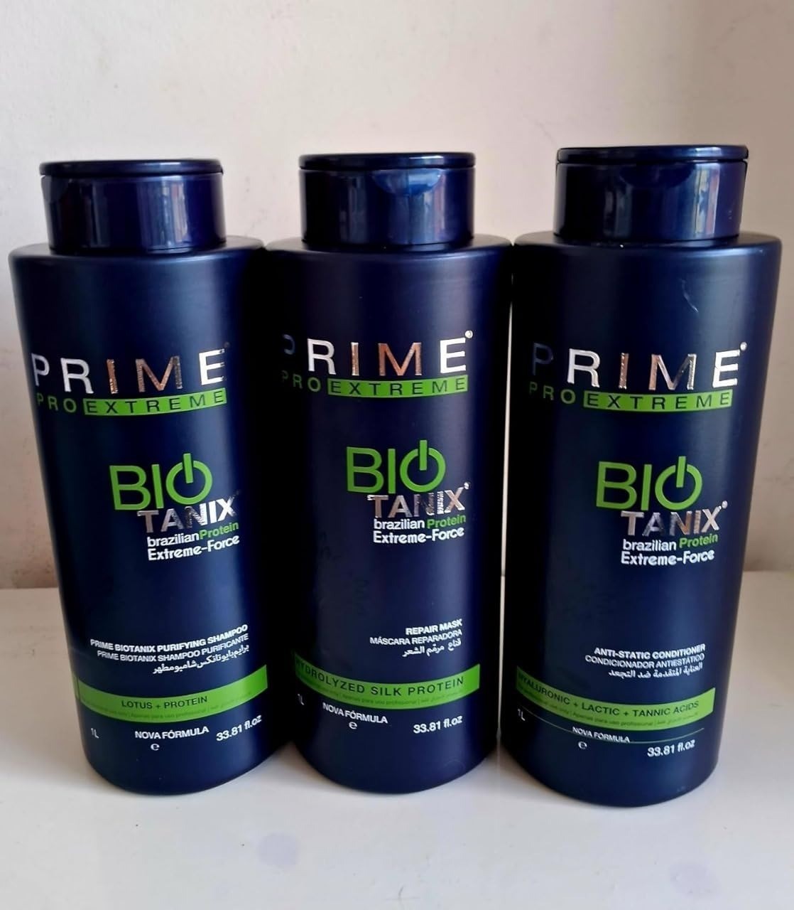 BIO TANIX PRIME EXTREME KERATIN BRAZILIAN STEP 1,2,3 1 x 33.8 oz Anti Static