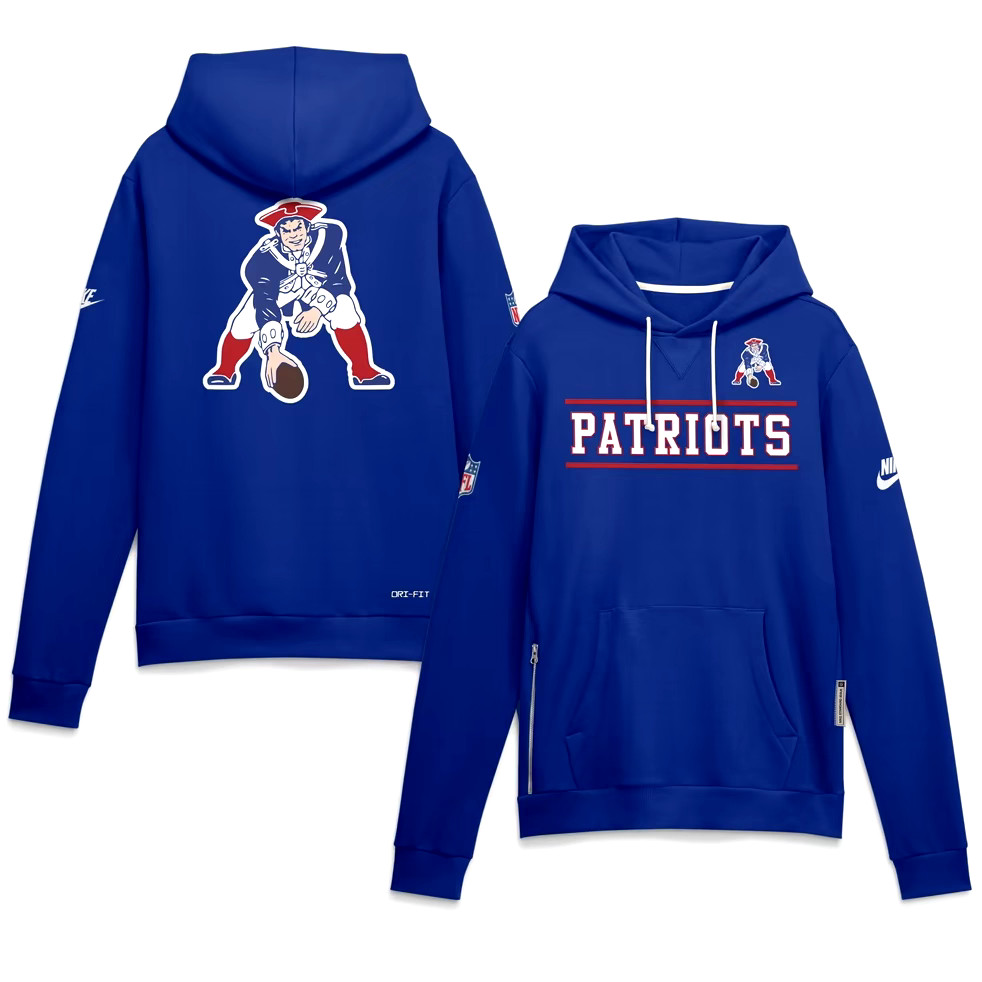 New England Patriots AUTHENTIC Nike Sideline Standard Issue Hoodie NFL Throwback