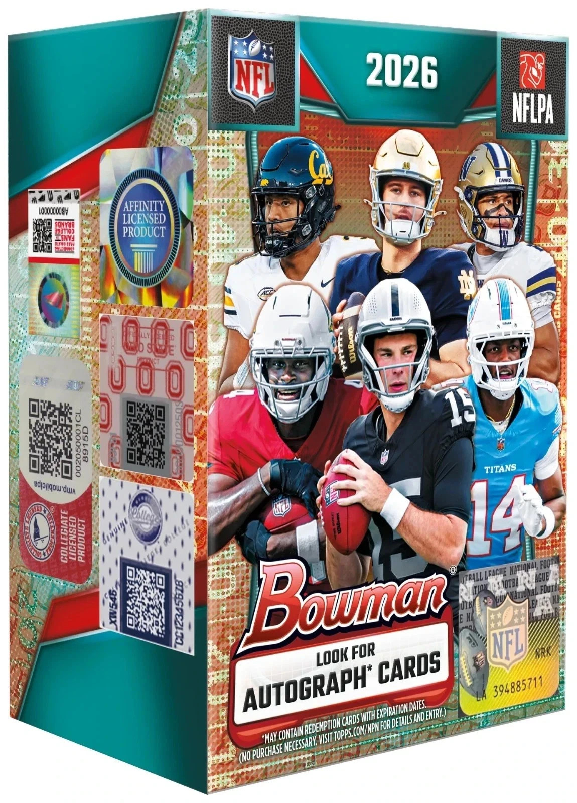 2026 Bowman Football Factory Sealed Unopened Blaster Value Box ~ 6 Packs