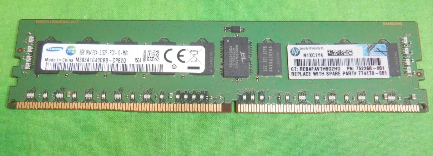 SAMSUNG 8GB 1Rx4 PC4-2133P ECC REG SERVER MEMORY HP 752368-081 M393A1G40DB0 DDR4 SAMSUNG 8GB 1Rx4 PC4-2133P ECC REG SERVER MEMORY HP 752368-081 M393A1G40DB0 DDR4