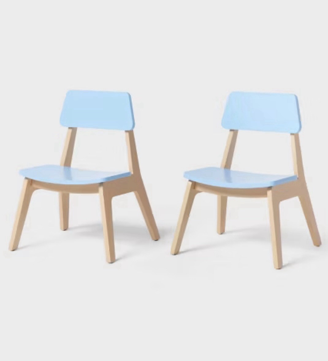 Pillowfort Kids Wood Activity Chair Blue 2 Pack - New Pillowfort Kids Wood Activity Chair Blue 2 Pack - New