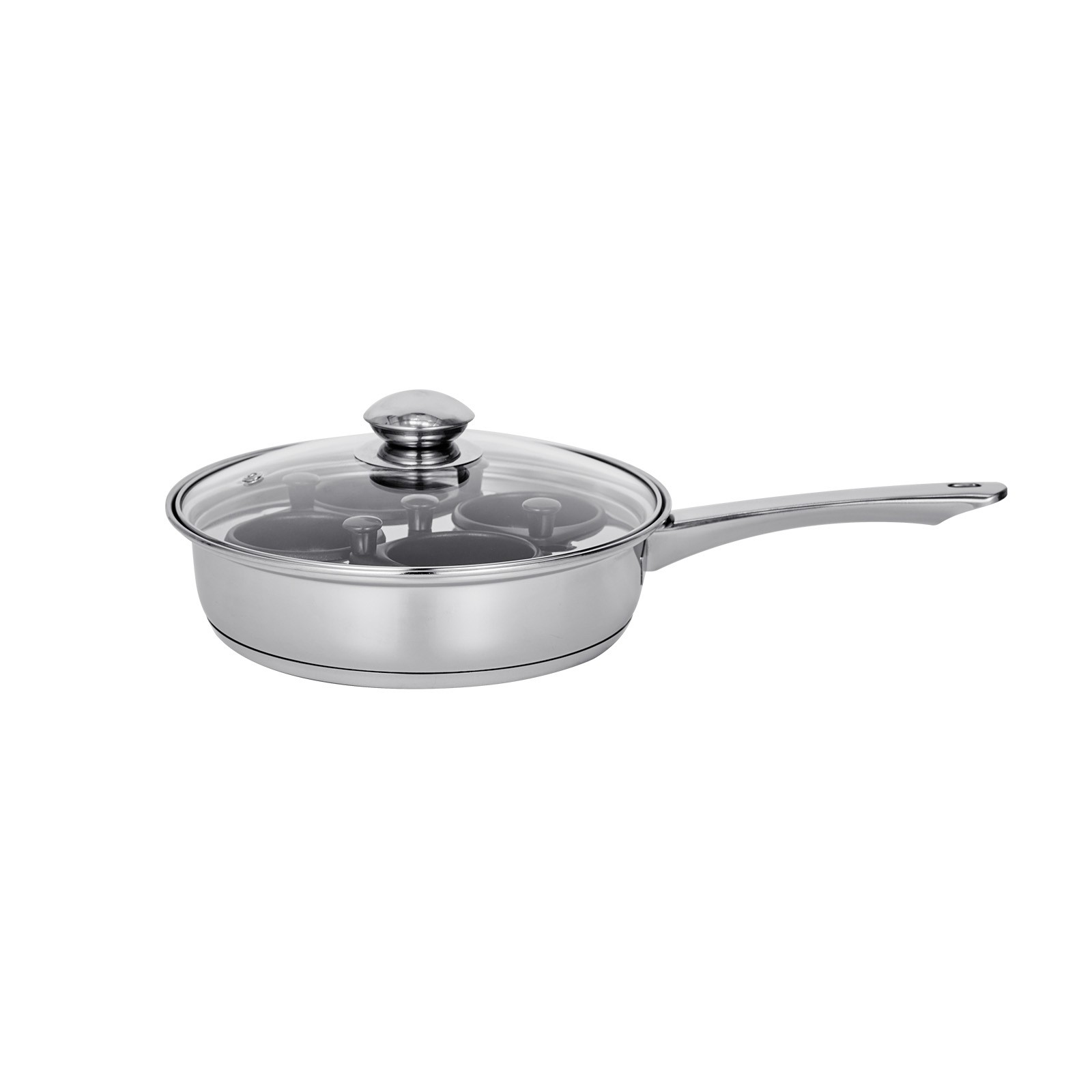 Uimoso 4-Cup Nonstick Egg Poacher Pan with Stainless Steel Lid
