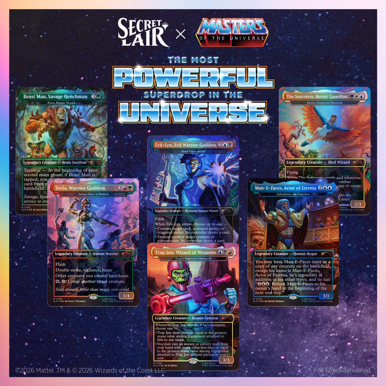 MTG Secret Lair Masters of the Universe Allies and Enemies of Eternia FOIL