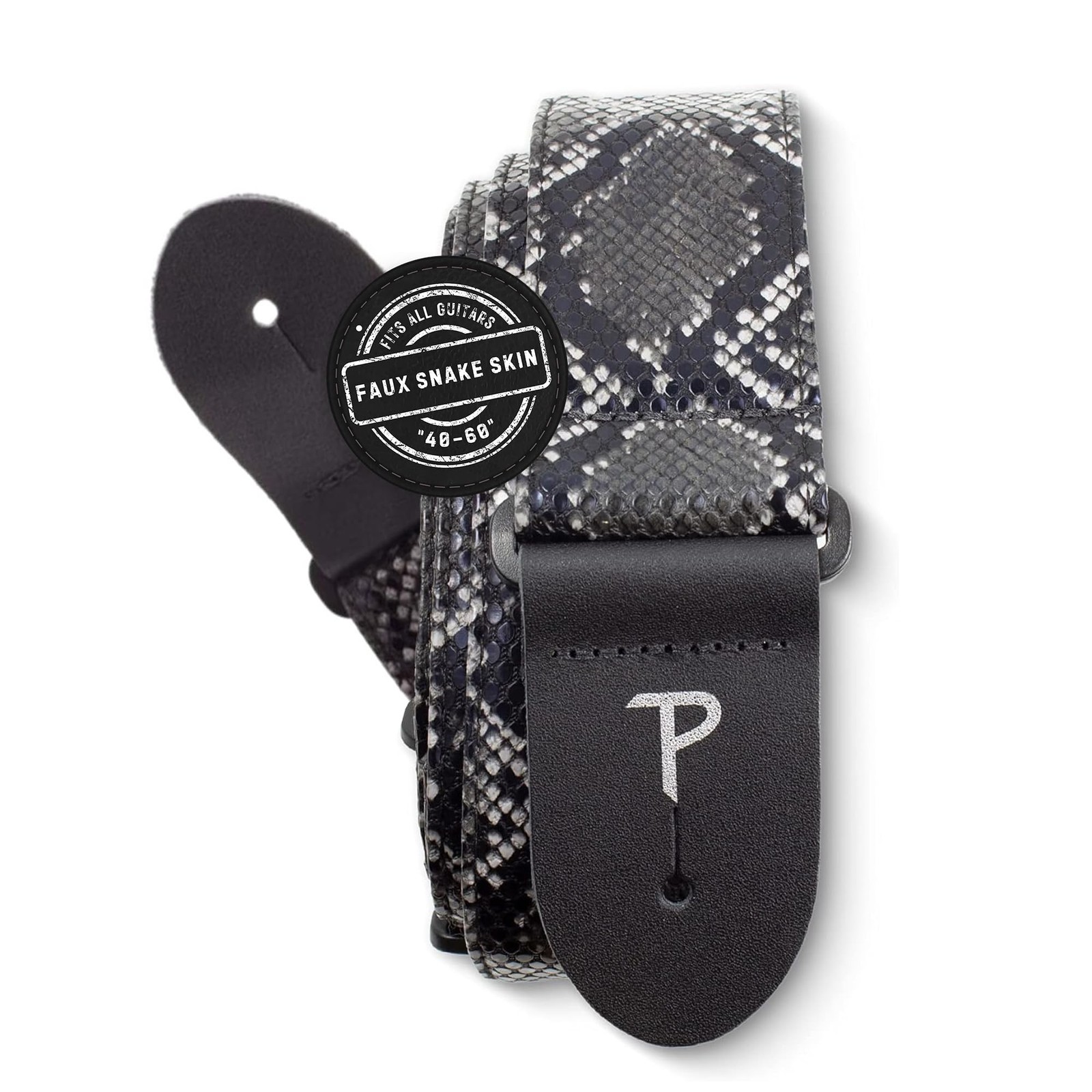 Perri’s Leathers Faux Snake Skin Guitar Straps - Jacquard Patterned, Non-S
