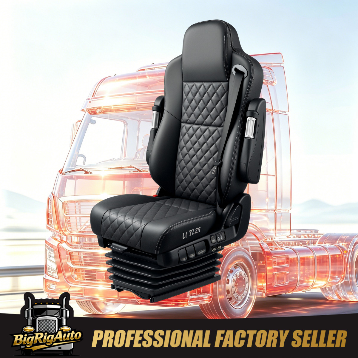 Universal Truck Seat W/Heated & Ventilation For Peterbilt Kenworth Freightliner