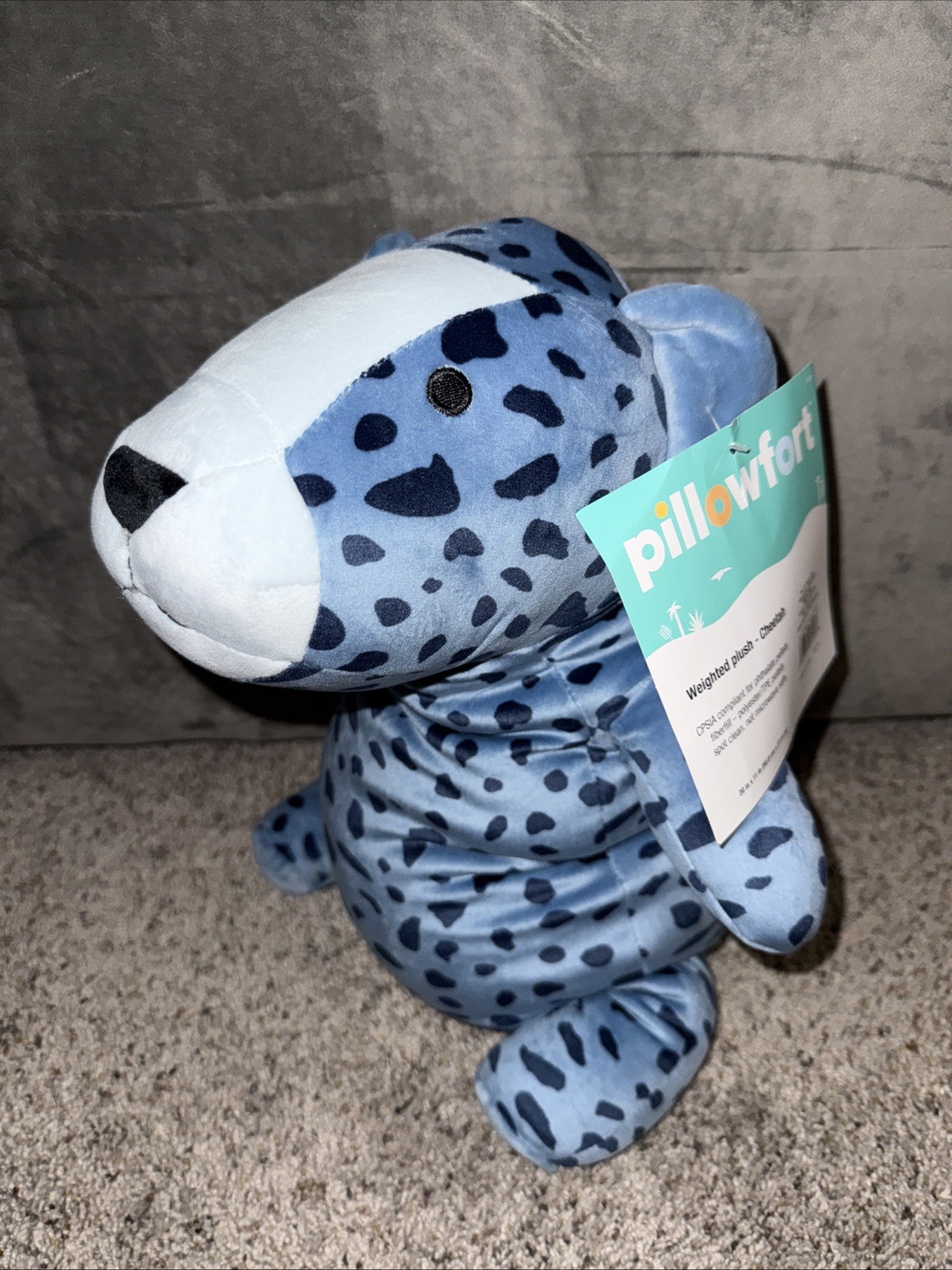 NWT Pillowfort Weighted Plush Blue Cheetah Leopard Throw Pillow Sensory 3lbs NEW NWT Pillowfort Weighted Plush Blue Cheetah Leopard Throw Pillow Sensory 3lbs NEW