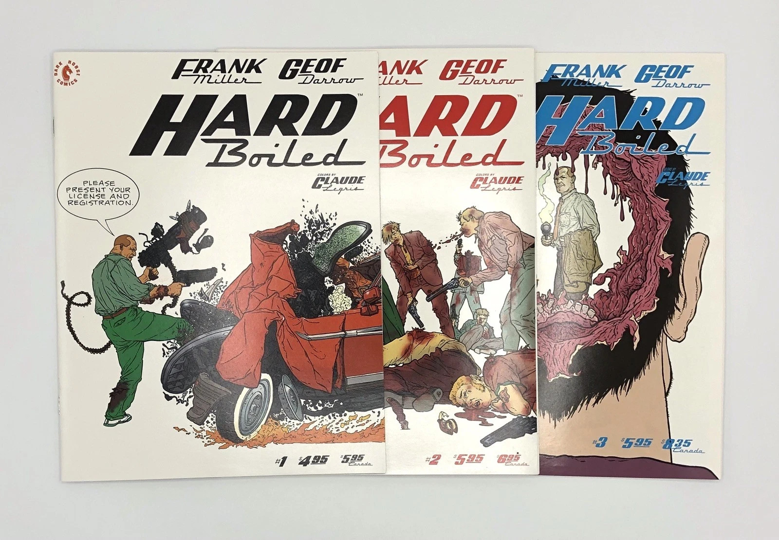 Hard Boiled #1-3 Complete Set Frank Miller Geof Darrow Dark Horse 1990 1st Ed
