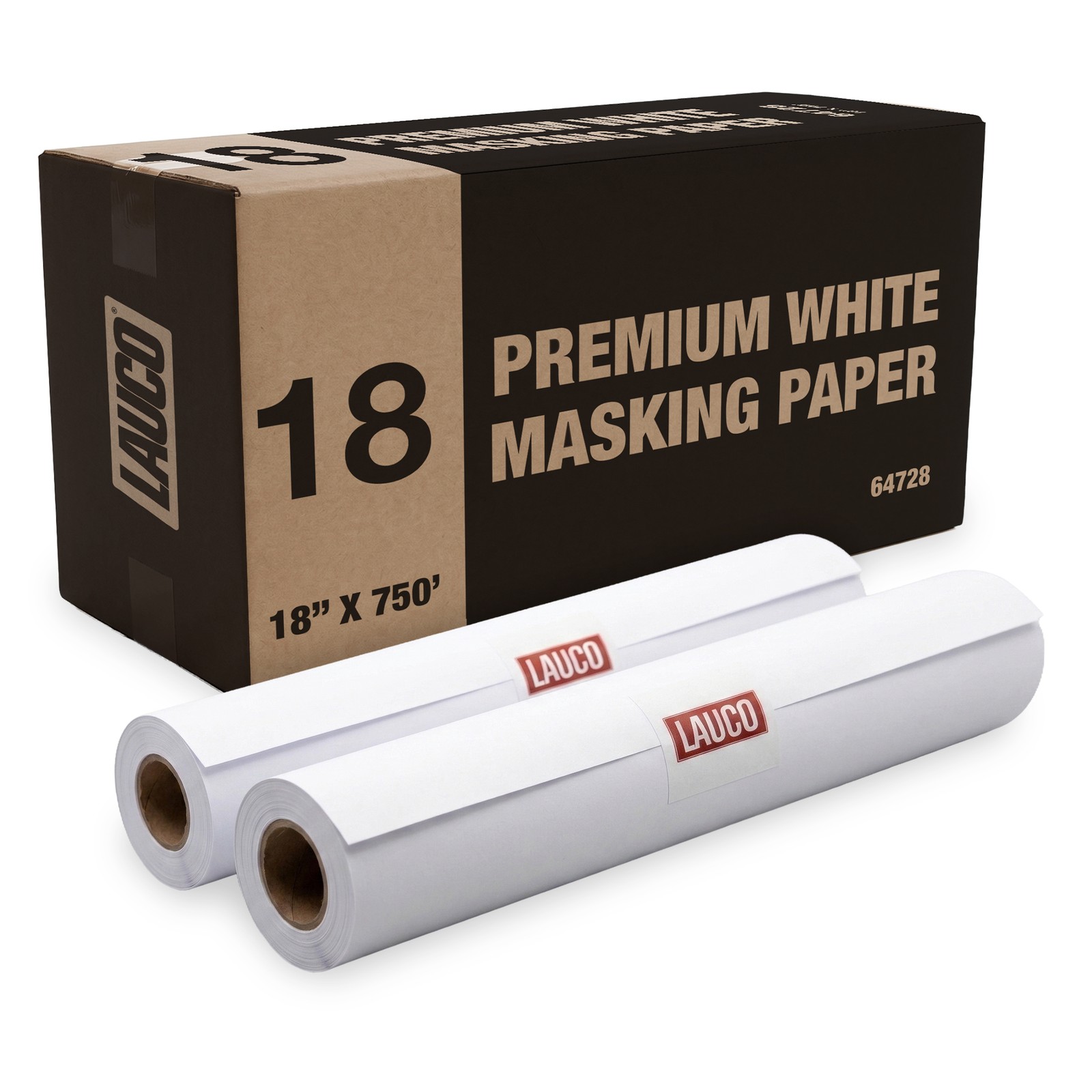 LAUCO White Masking Paper Automotive Painters Multi-Purpose 18”x9000” (750') -2p LAUCO White Masking Paper Automotive Painters Multi-Purpose 18”x9000” (750') -2p