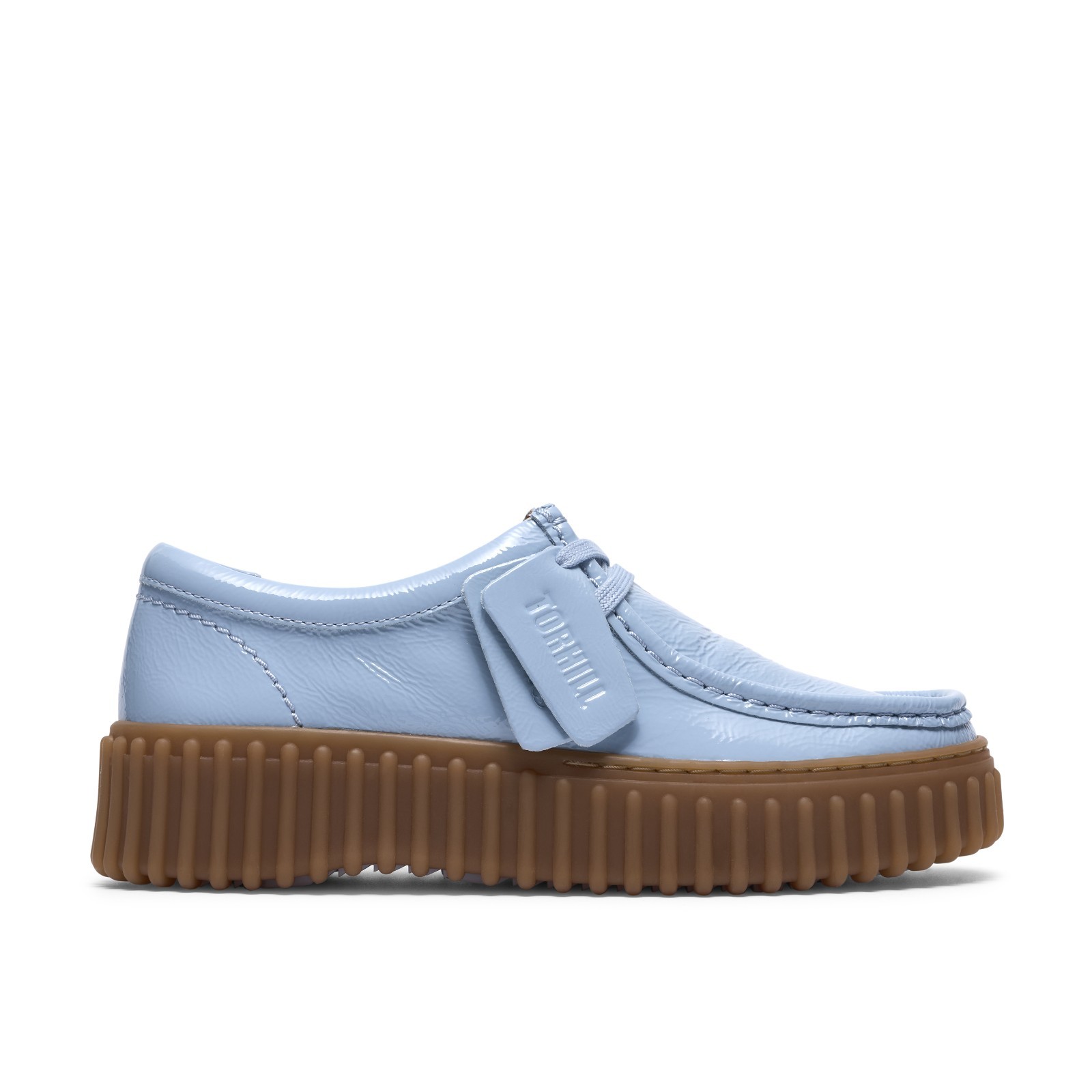 Clarks Original Women\'s Torhill Bee Oxfords Light Blue Patent Leather 26186669