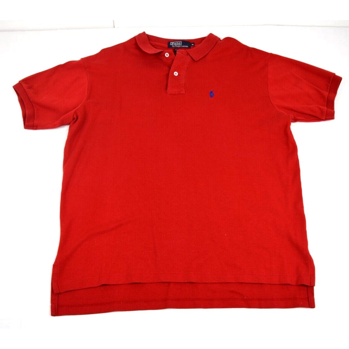 Vintage 90s Polo Ralph Lauren Shirt Mens L Red Smooth Cotton Polo Made USA