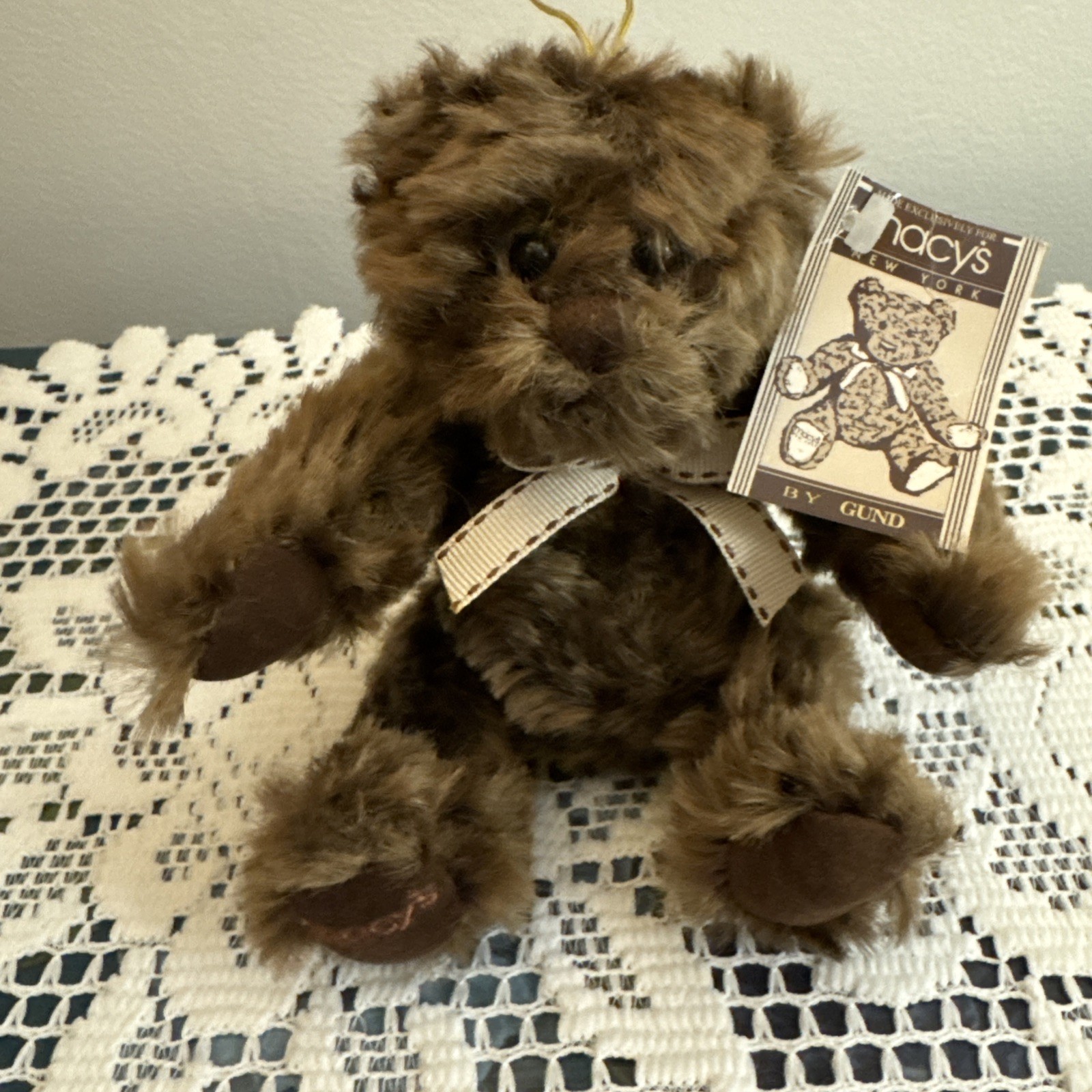 Vintage Gund Macy’s New York Rare Chocolate Brown Jointed Plush Bear 👀 Vintage Gund Macy’s New York Rare Chocolate Brown Jointed Plush Bear 👀