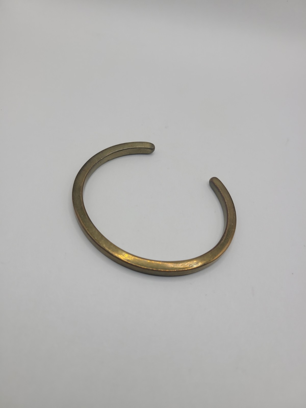 Vintage Brass Tone Open Cuff Bracelet Minimalist Smooth Band Vintage Brass Tone Open Cuff Bracelet Minimalist Smooth Band