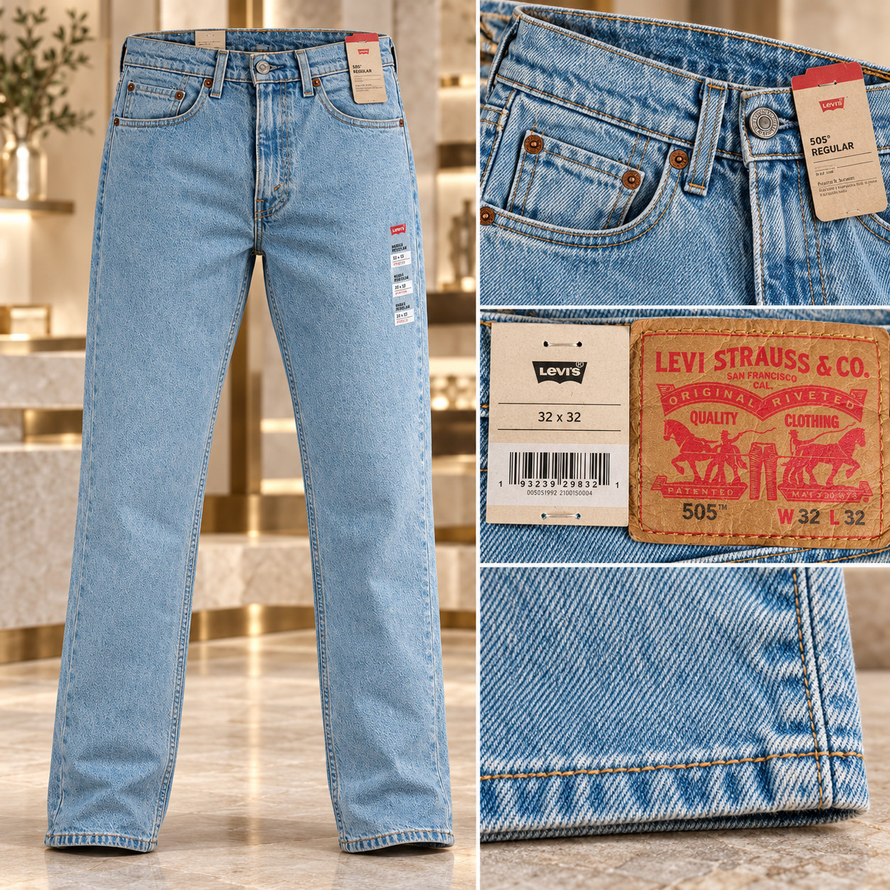 Levis 505 Regular Fit Mens 32 To 40 Jeans Straight Leg Stretch Denim Zip Fly Levis 505 Regular Fit Mens 32 To 40 Jeans Straight Leg Stretch Denim Zip Fly